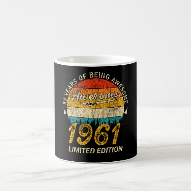 64-åriga 1961 års Retro Fantastisk 64:e födelsedag Kaffemugg (Center)