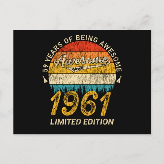 64-åriga 1961 års Retro Fantastisk 64:e födelsedag Vykort (Framsida)