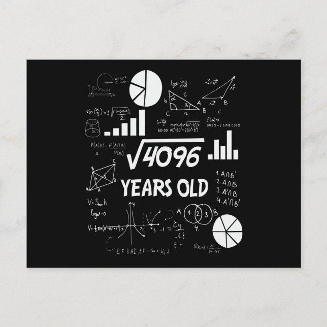 64-åriga Bday Math Teacher 64:e födelsedagsgåva Vykort (Framsida)
