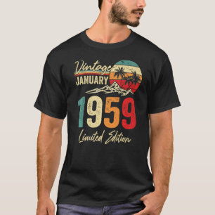 64 ÅRS ÅLDRANDE Vintage januari 1959 64:e födelsed T Shirt