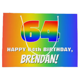 64:e födelsedag: färgfull, Roligt Rainbow Mönster