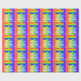 64:e födelsedag: färgfull, Roligt Rainbow Mönster  Presentpapper