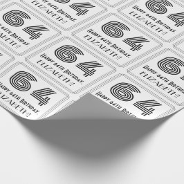 64:e födelsedagen: Art Deco Inspired Stil "64" + N Presentpapper