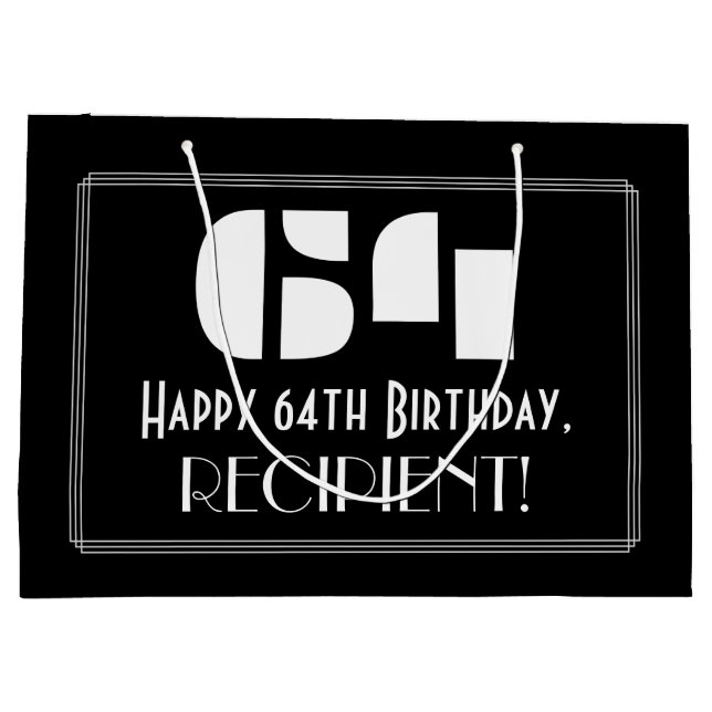 64:e födelsedagen ~ Art Deco Inspired Titta "64" + (Baksidan)