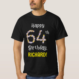 64:e födelsedagen: Blommigt Flowers Number "64" + T Shirt