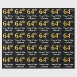 64:e födelsedagen: Elegant Luxurious Faux Guld Tit Presentpapper