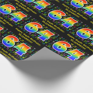 64:e födelsedagen: Färgstarka musiksymboler, reg Presentpapper