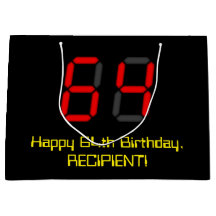 64:e födelsedagen: Red Digital Clock Stil "64" + N