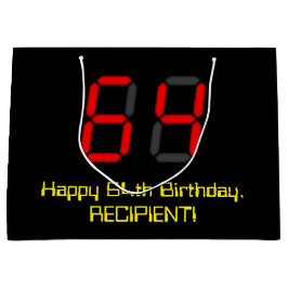 64:e födelsedagen: Red Digital Clock Stil "64" + N