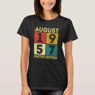 64:e födelsedagen Retro August 1957 Dekorationer 6 T Shirt