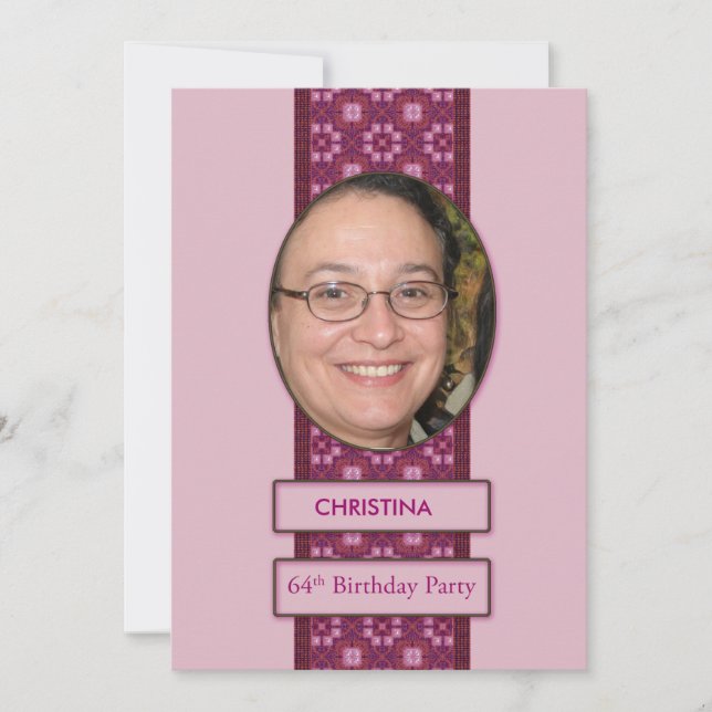 64:e Födelsedagsfest inbjudan Bild och Namn (Framsida)