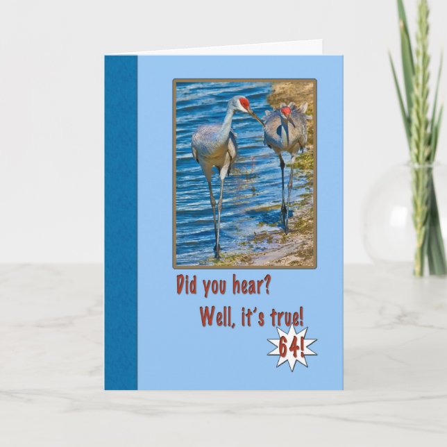 64:e födelsedagskort med Sandhill Cranes Kort (Framsida)