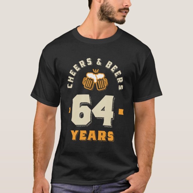 64:e födelsedagstjuren och Öl till 64 års ynka T Shirt (Framsida)
