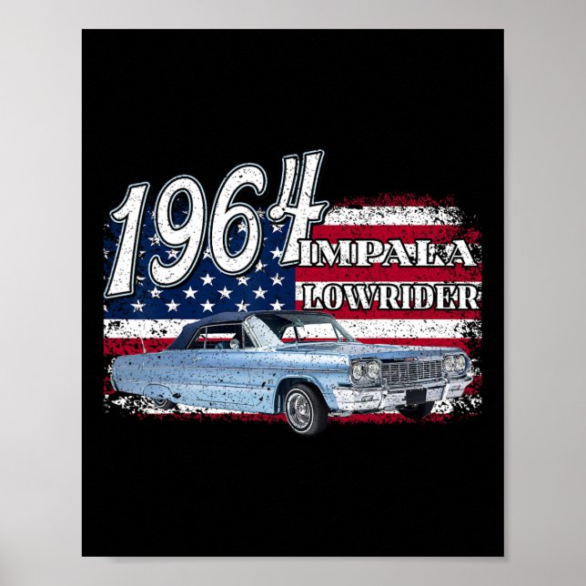 64 Impala Lowrider Ss 4:e juli Amerika Poster (Framsidan)