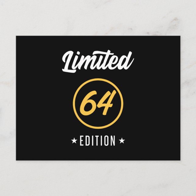 64 och svett inbjudan vykort (Framsida)