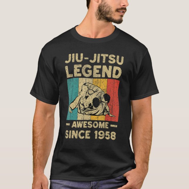 64 Years Old BJJ Jiu Jitsu Legend Awesome Since 19 T Shirt (Framsida)