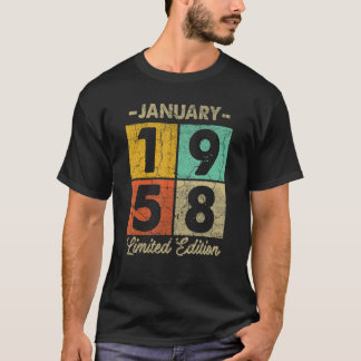 65 Åldersperioden januari 1958 65ens födelsedag T Shirt