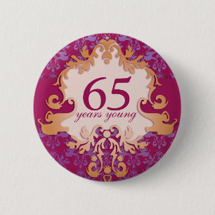 "65 år barn" knäppas emblem den damastast knapp