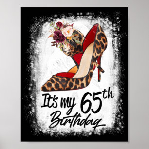 65 år gamla Högklackar leopard Det är min 65e föde Poster