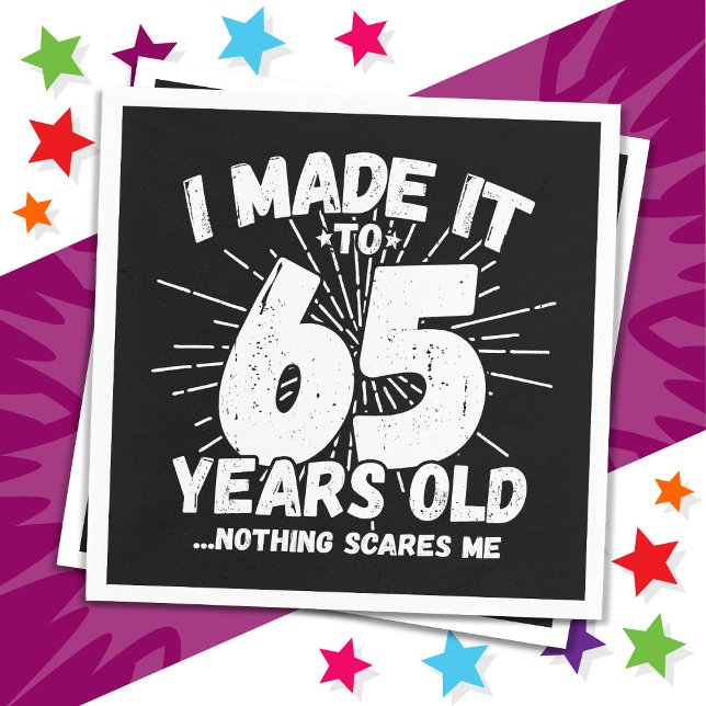 65 år Gamla sarkastiska minnesmärken - roligt 65e  Pappersservett (Skapare uppladdad)