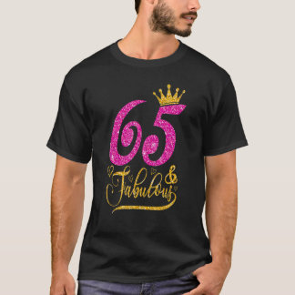 65 år gammal 65 och Fabulous 65e Birthday Queen Cr T Shirt