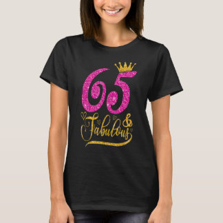 65 år gammal 65 och Fabulous 65e Birthday Queen Cr T Shirt