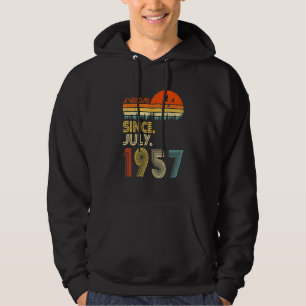 65 år gammal fantastisk sedan juli 1957 65-årsdag hoodie