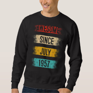 65 år gammal Fantastisk sedan juli 1957 65e födels Lång Ärmad Tröja