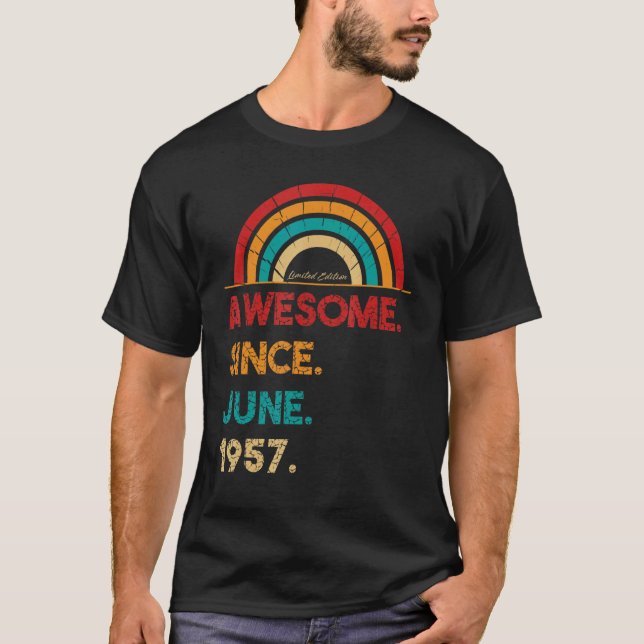 65 år gammal Fantastisk sedan juni 1957 65e födels T Shirt (Framsida)