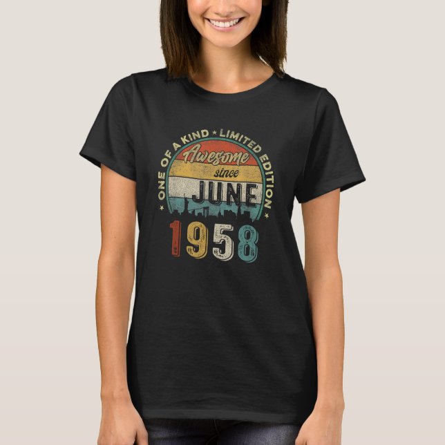 65 år gammal Fantastisk sedan juni 1958 65e födels T Shirt (Framsida)