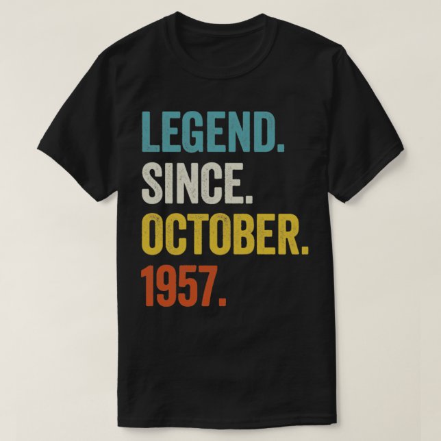 65 år gammal förklaring sedan oktober 1957 65e föd t shirt (Design framsida)