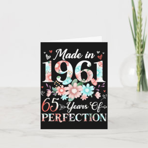 65 år gammal tillverkad 1961 blommig 65-årsdag kvi kort