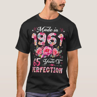 65 år gammal tillverkad 1961 Blommig 65-årsdag T Shirt