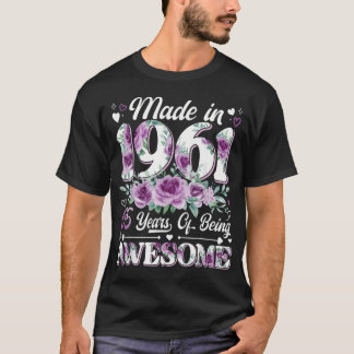 65 år gammal tillverkad 1961 Blommig 65-årsdag T Shirt