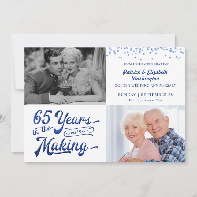 65 år under tillverkning Foto Sapphires jubileum Inbjudningar (Framsida)