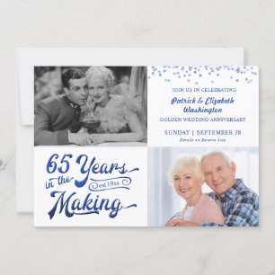 65 år under tillverkning Foto Sapphires jubileum Inbjudningar