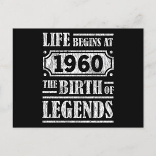 65 Årig 1960 Födelsen av en Legend 65-årsdag Vykort