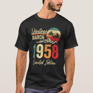 65-årig Vintage mars 1958 65e Födelsedag Manar W T Shirt