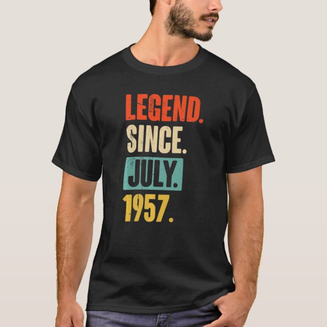 65 års ålder sedan juli 1957 65e födelsedag t shirt (Framsida)