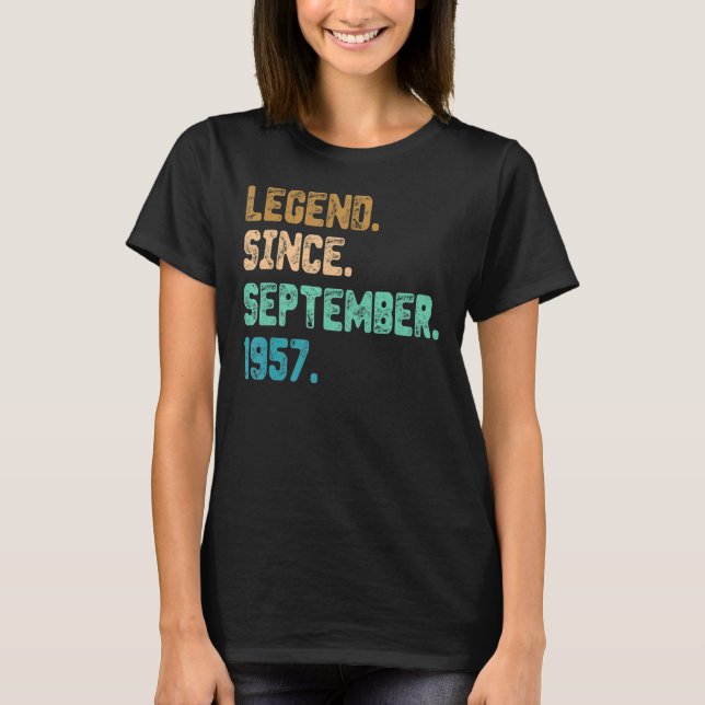 65 års ålder sedan september 1957 65ens födelse t shirt (Framsida)
