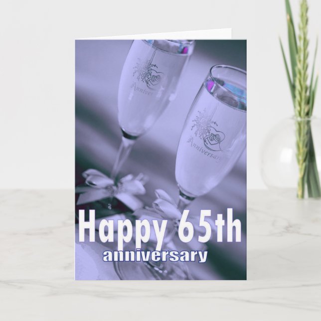65-års bröllopsdag champagnefirande kort (Framsida)