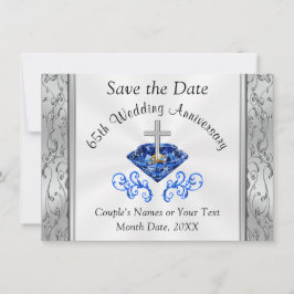 65-års bröllopsdag Save the Date-kort Inbjudningar