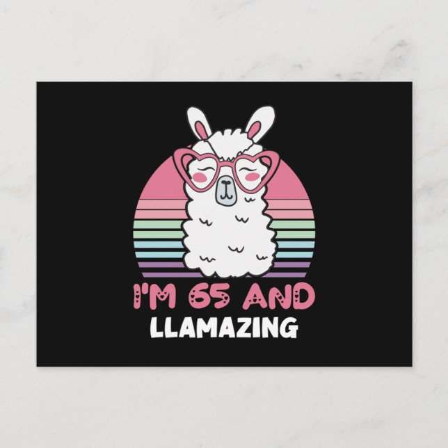 65-års födelsedag Llamazing 65-års födelsedag Lama Vykort (Framsida)