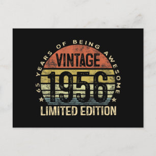 65 års gammal Vintage 1956 Begränsad utgåva Helg Vykort
