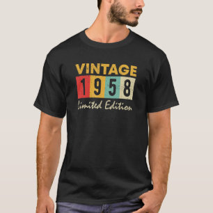 65 ÅRS Vintage 1958 65e Födelsedag T Shirt