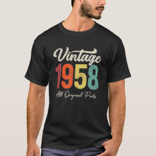 65 ÅRS Vintage 1958 65ens Dekoration på födelsedag T Shirt