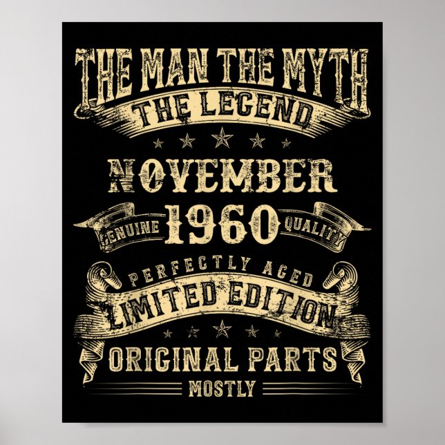 65-årsdag för män mytologi november 1960 poster (Framsidan)