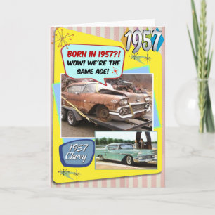 65-årsdag! Wow, samma ålder som denna 1957 Chevy! Kort