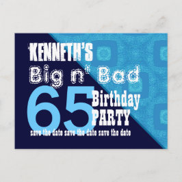 65-årsfirande Spara datum Blå diagonal V02A18 Meddelande Vykort