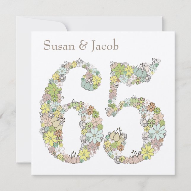 65-årsjubileum Bröllop Anpassad Inbjudan (Framsida)